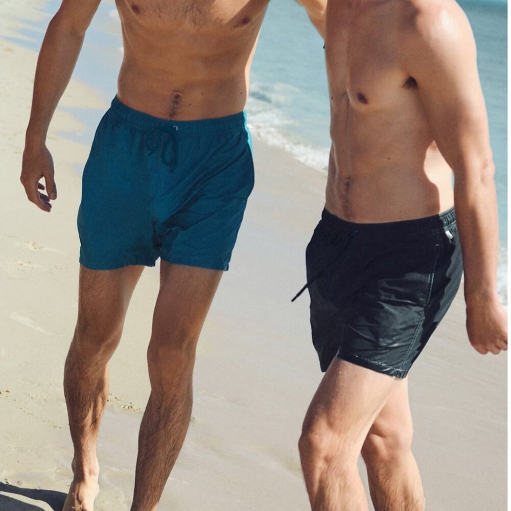 J. Crew 5" Pigment-Dyed Swim Trunk in Black